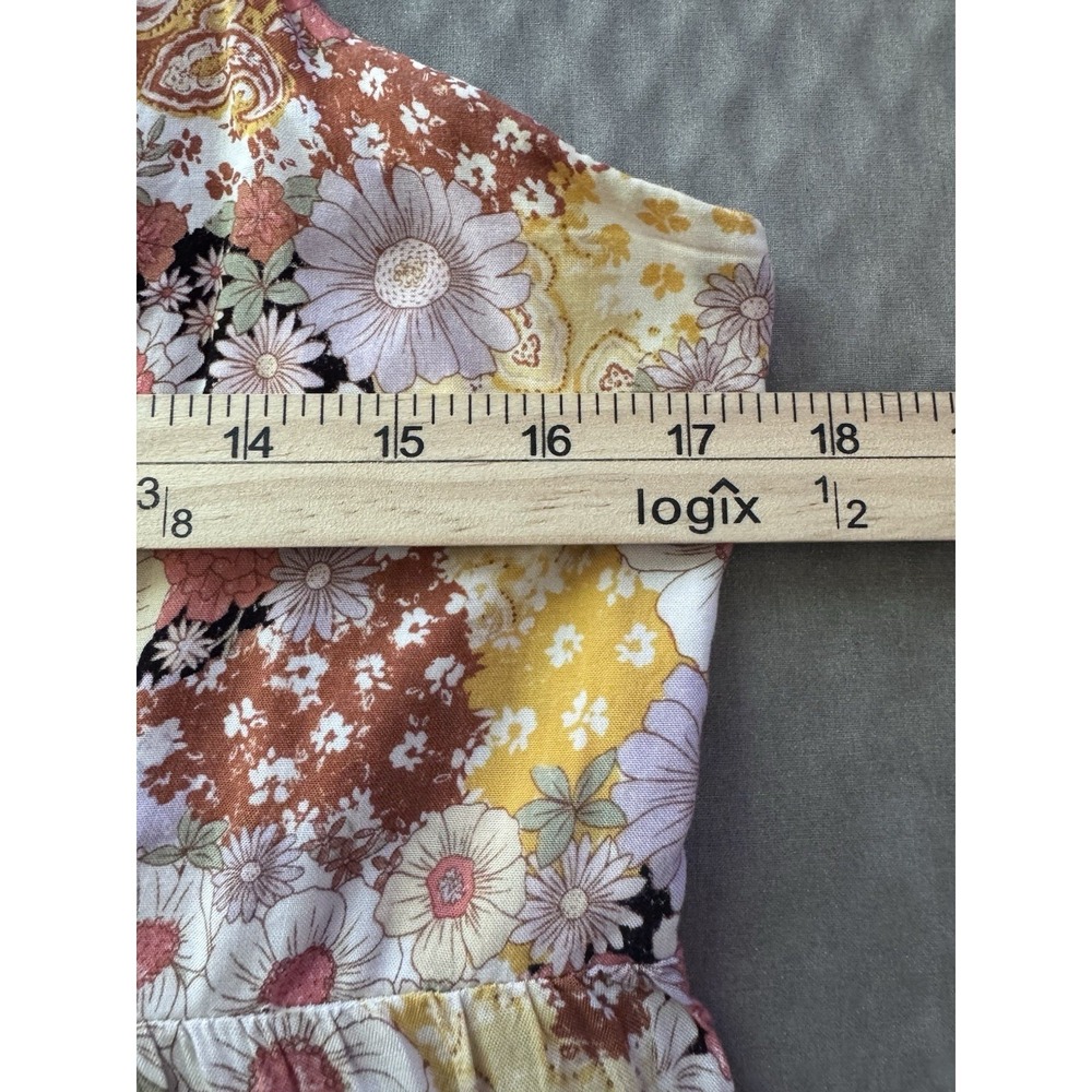 SO Goods For Life Floral Paisley Tiered Maxi Dress Size L Boho Cottagecore - Picture 10 of 11